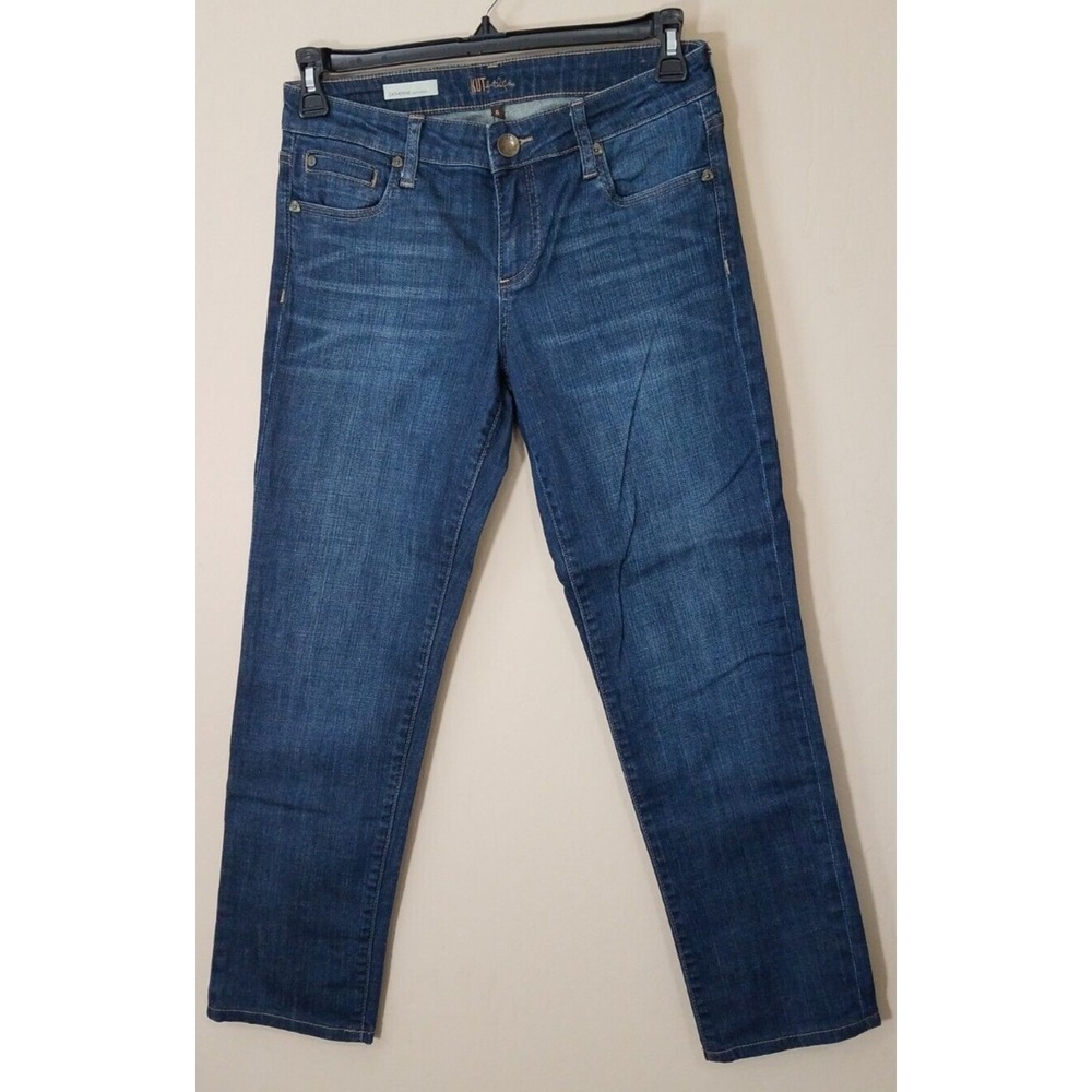 Kut From the Kloth Catherine Boyfriend Jeans Women sz 6 Blue Denim Pants‎ Flaw